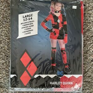 Harley Quinn Halloween Costume, Girls Large (12-14) NEW! Suicide Squad, DC Comic